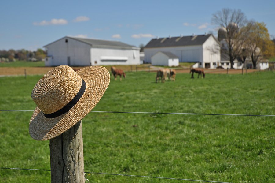Amish straw hat at Lancaster County, PA farm