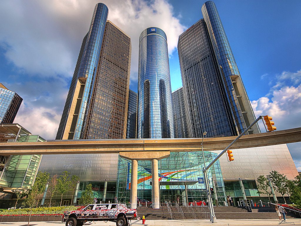Detroit, Michigan city skycrapers 