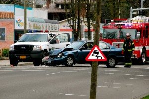 Car accident in the middle of the street