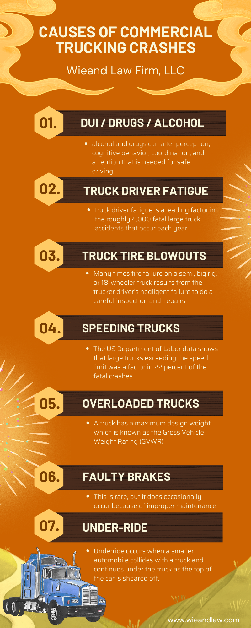 Causes of Commercial Trucking Crashes Infographic