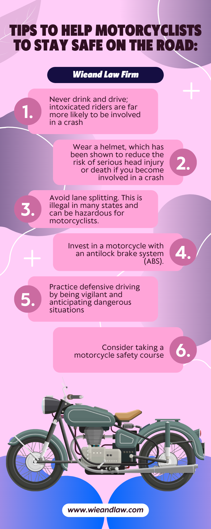 tips to help motorcyclists to stay safe on the road Infographic